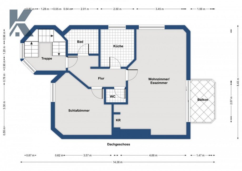 Grundriss Dachgeschoss Doppelhaush�lfte K�ln / Junkersdorf