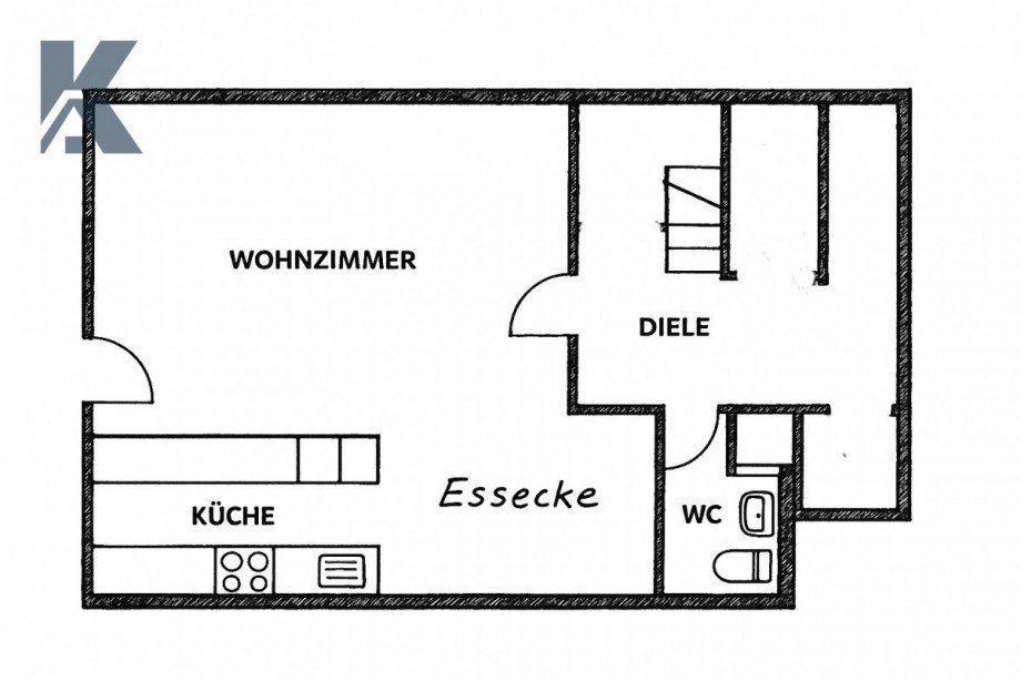 Grundriss EG Maisonettewohnung K�ln / Weiden