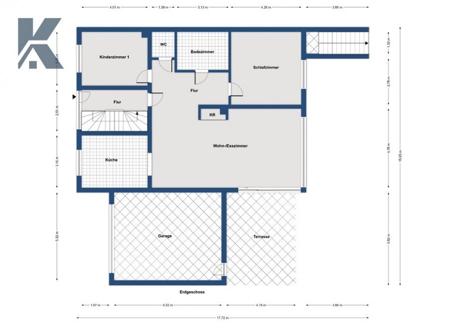 Grundriss EG Mehrfamilienhaus K�ln / Widdersdorf