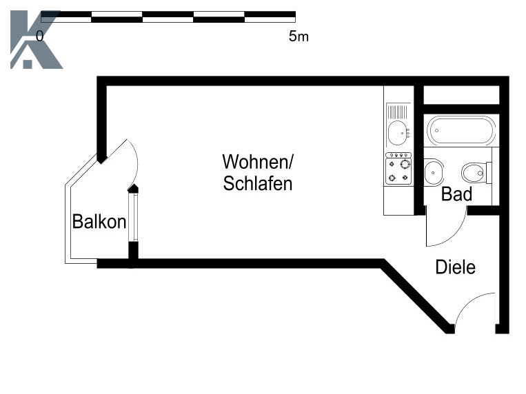 Grundriss_M�hlenweg 14 Etagenwohnung K�ln / Urbach
