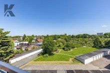 Blick ins Gr�ne Penthouse-Wohnung. Neubau-Standard. 2 Zimmer mit 2 Dachterrassen. Stellplatz.