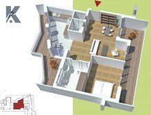Grundriss_verkleinert Penthouse-Wohnung. Neubau-Standard. 2 Zimmer mit 2 Dachterrassen. Stellplatz.