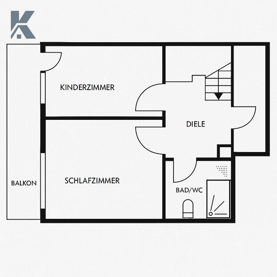 Grundriss 1. OG Maisonettewohnung K�ln / Weiden