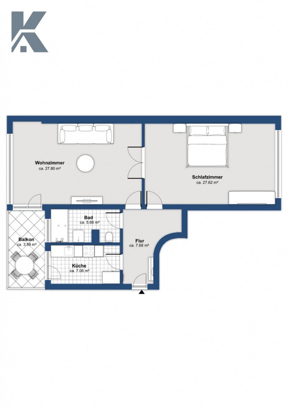 Grundriss 2. OG Etagenwohnung K�ln / Lindenthal