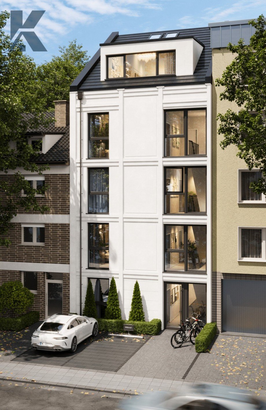 K�ln-Marienburg Frontansicht Dachgeschosswohnung K�ln / Marienburg