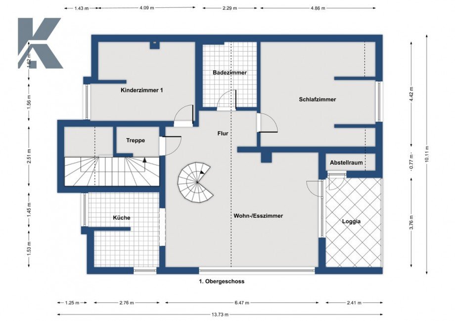 Grundriss OG Mehrfamilienhaus K�ln / Widdersdorf