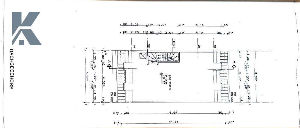 Grundriss Dachgeschoss Reihenmittelhaus K�ln / Meschenich