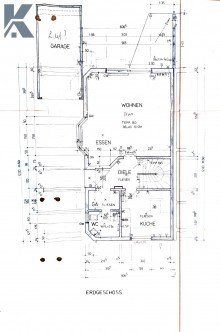 Grundriss Erdgeschoss Reihenendhaus mit Dachgeschoss-Loft, Garten und Garage in K�ln-Porz (Grengel)