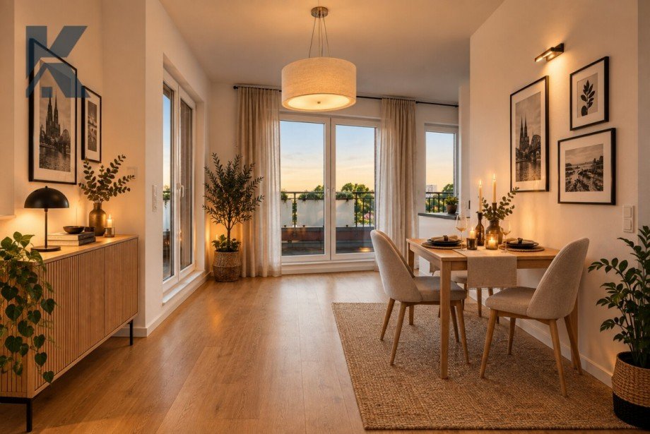 Essbereich Staging Penthousewohnung K�ln / Bickendorf