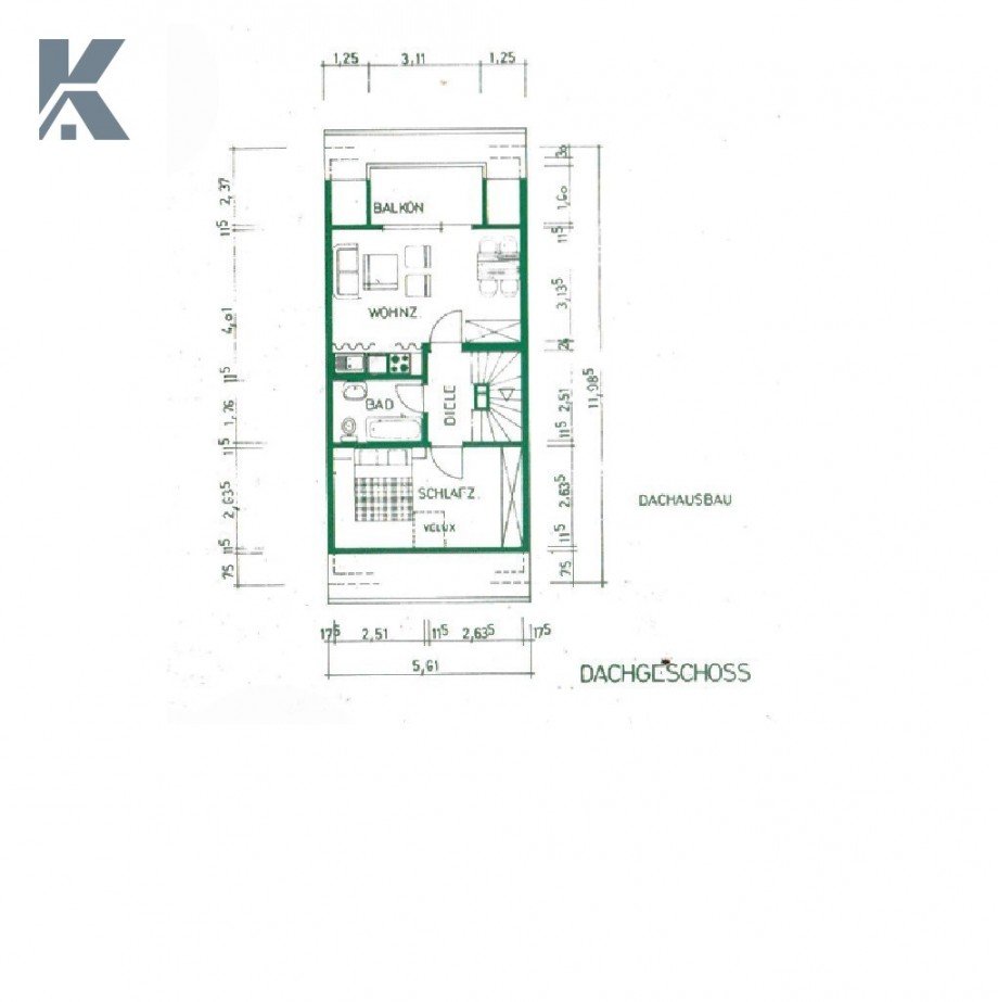 Option Dachausbau Reihenmittelhaus K�ln / Pesch