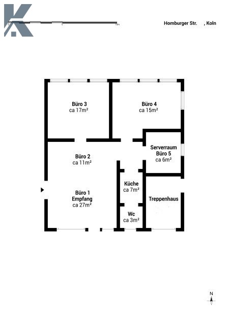 Grundriss B�rofl�che K�ln / Zollstock