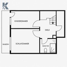 Grundriss 1. OG Maisonette-Wohnung mit Garten in zentraler Lage in K�ln-Weiden