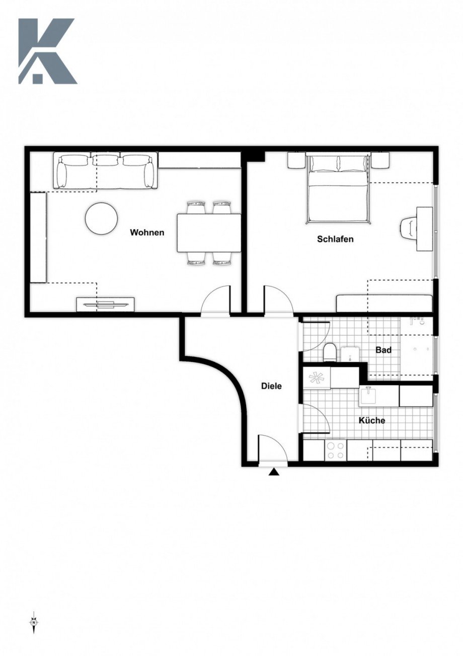Grundriss 4. OG Etagenwohnung K�ln / Lindenthal