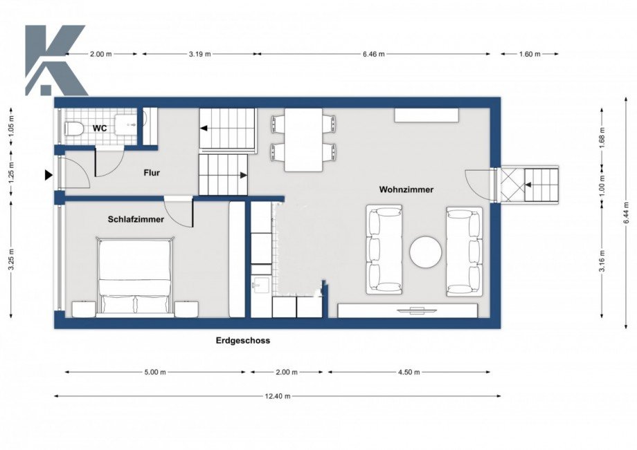 Grundriss Option Schlafzimmer EG Bungalow K�ln / Weiden