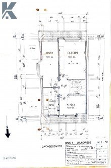 Grundriss 1. Obergeschoss Reihenendhaus mit Dachgeschoss-Loft, Garten und Garage in K�ln-Porz (Grengel)