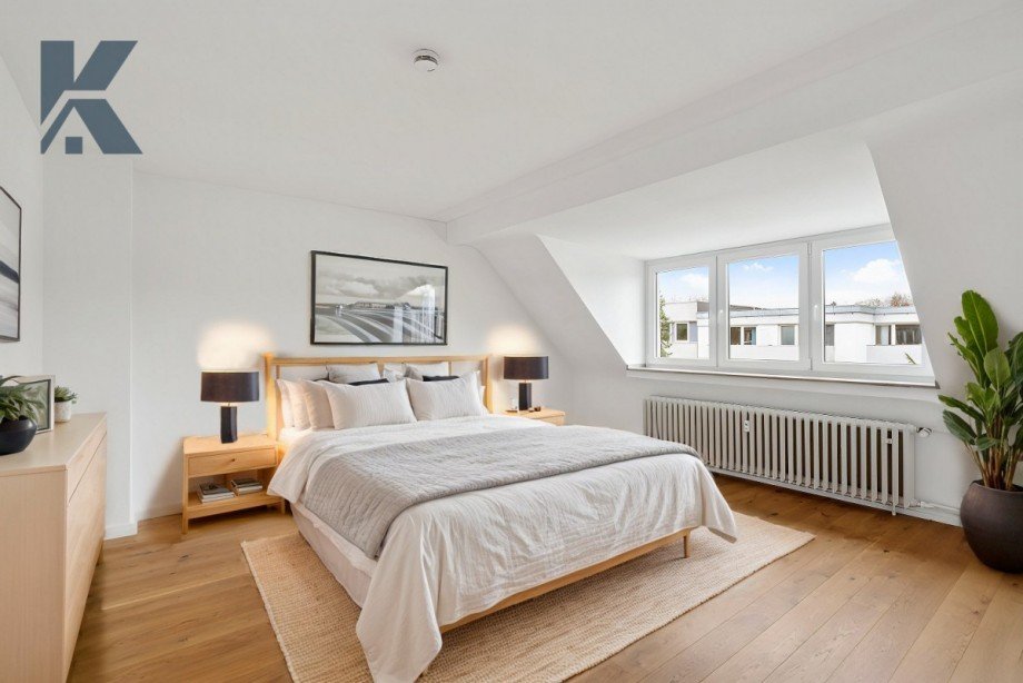 Schlafzimmer gestaged Etagenwohnung K�ln / Lindenthal